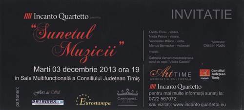 Marti 03decembrie 2013 ora 19.00